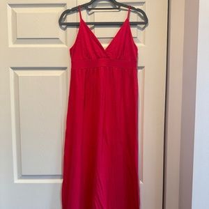 Xhilaration Hot Pink Empire Waist Cotton Maxi Dress